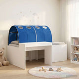 Bed with Tunnel 3 pcs White and Blue Engineered Wood 3423667