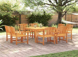 Garden Dining Set 9 pcs Brown Solid Acacia Wood 3375687