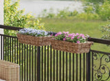 Hanging Planter Basket 2 pcs Brown 48 x 22 x 15 cm Lacak Rattan 42020968