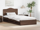Bed Frame with Drawer Brown Oak 100 x 200 cm Engineer Wood 3413449