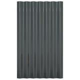 ZNTS Roof Panels 12 pcs Powder-coated Steel Anthracite 60x36 cm 319126