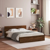 Bed Frame without Mattress Brown Oak 150x200 cm King Size 3207482