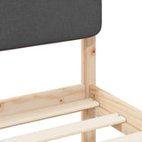 Bed Frame with Upholstered Headboard Dark Grey 80 x 200 cm 877940