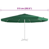 Replacement Fabric for Outdoor Parasol Green 515 cm 312539