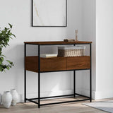 Console Table Brown Oak 75x40x75 cm Engineered Wood 834159