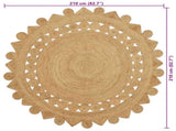 Area Rugs Natural 210 cm Jute 42010819