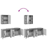 ZNTS 3 Piece Bathroom Cabinet Set Grey Sonoma Engineered Wood 3214733