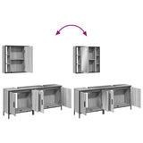 ZNTS 3 Piece Bathroom Cabinet Set Grey Sonoma Engineered Wood 3214733