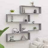 Wall Cube Shelves 4 pcs Grey Sonoma 100x15x30 cm Engineered Wood 815910