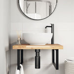Basin Shelf Wall Mounted Steel and Solid Wood Acacia 3302877