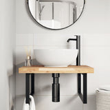 Basin Shelf Wall Mounted Steel and Solid Wood Acacia 3302877