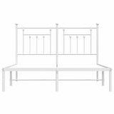 Metal Bed Frame without Mattress with Headboard White 150x200cm 353588