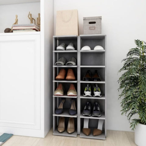 Shoe Cabinets 2 pcs Concrete Grey 27.5x27x102 cm 808494