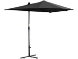 2m Half Parasol Market Umbrella Garden Balcony Parasol with Crank Handle, Base, Double-Sided Canopy, T3398P323832