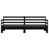 Daybed with Trundle without Mattress Black 80x200 cm Solid Wood 836152