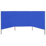 3-panel Wind Screen Fabric 400x120 cm Azure Blue 47147
