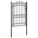 Fence Gate with Spikes Grey 200 x 100 cm Powder-coated steel 42008991