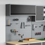 Tool Cabinet Set with Shelf 3 pcs Black Powder-Coated Steel 3321410