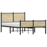 Metal Bed Frame without Mattress Sonoma Oak 120x190 cm Small Double 4007901