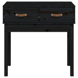 Console Table Black 76.5x40x75 cm Solid Wood Pine 821753