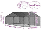 Chicken Cage Silver 400 x 170 x 177 cm Galvanised Steel 42023410