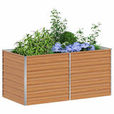 Garden Raised Bed Light Brown 160 x 80 x 77 cm Galvanised Steel 42017334