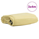 Tarpaulin 650g / m Beige 3 x 4 m Canvas with PVC Coating 42017731