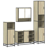 4 Piece Bathroom Furniture Set Sonoma Oak Engineered Wood 3301241
