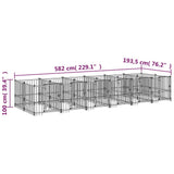 Outdoor Dog Kennel Steel 11.26 m 3124583