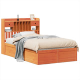 Bed Frame without Mattress Wax Brown 135x190 cm Double Solid Wood Pine 3323511