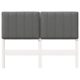 Upholstered Headboard White and Light Grey 120 cm 880192