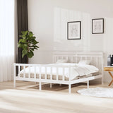 Bed Frame without Mattress White Super King Solid Wood 3100974