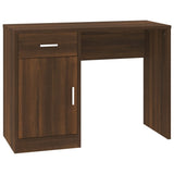 Desk with Drawer&Cabinet Brown Oak 100x40x73 cm Engineered Wood 342658