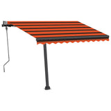 Manual Retractable Awning with LED 300x250 cm Orange and Brown 3069705
