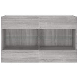 TV Wall Cabinet with LED Lights Grey Sonoma 98.5x30x60.5 cm 837111