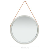 Wall Mirror with Strap 60 cm Silver 320370