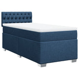 Box Spring Bed with Mattress Blue 90x200 cm Fabric 3285784
