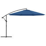 Cantilever Garden Parasol Blue Polyester 350 cm diameter Tiltable 47131