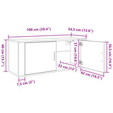 Wall-mounted TV Cabinet Set 2 pcs Black Oak 100 x 34.5 x 40 cm 3415605