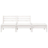 Garden Sofa White Solid pine wood 3-seater Modular Garden Sofa 838034
