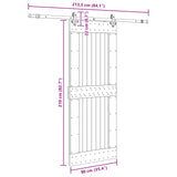 Sliding Door NARVIK Natural and Black 3445332