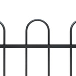 ZNTS Garden Fence with Hoop Top Steel 10.2x1 m Black 277661