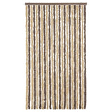 Fly Curtain Dark Brown and Beige 100x200 cm Chenille 377357