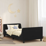 Children's Bed Frame with Headboard Black 90 x 200 cm Velvet 42010889