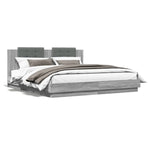 Bed Frame with LED without Mattress Grey Sonoma 180x200 cm Super King 3209994