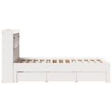 Bookcase Bed without Mattress White 75x190 cm Small Single Solid Wood Pine 3308985