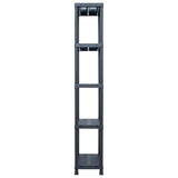 Storage Shelf Racks 2 pcs Black 125 kg 60x30x180 cm Plastic 276257