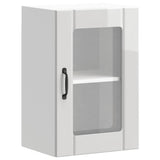 Kitchen Wall Cabinet with Glass Door Lucca High Gloss White 853769