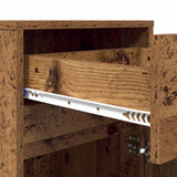 LED Bedside Cabinet with Drawer 2 pcs Old wood 38 x 34 x 61 cm 874144