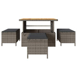 Garden Dining Set Grey Poly Rattan 42007925
